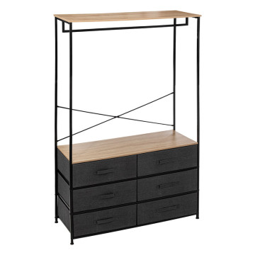 Dressing penderie 6 tiroirs Tissa gris foncé 5five - Le Dépôt Bailleul