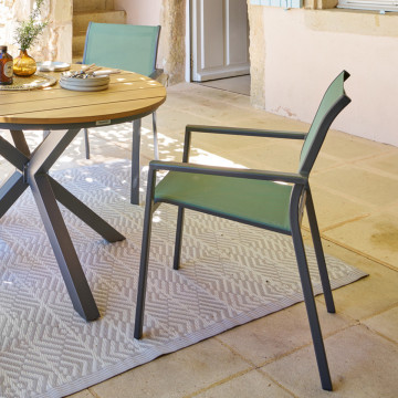 Fauteuil repas Essentia olive/graphite Hespéride - Le Dépôt Bailleul