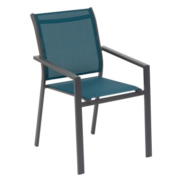 Fauteuil repas Essentia bleu canard/graphite Hespéride - Le Dépôt Bailleul