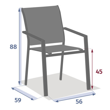 Fauteuil repas Essentia bleu canard/graphite Hespéride - Le Dépôt Bailleul