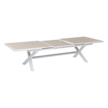 Table extérieure extensible 12p. Axiome lin et blanc Hespéride - Le Dépôt Bailleul