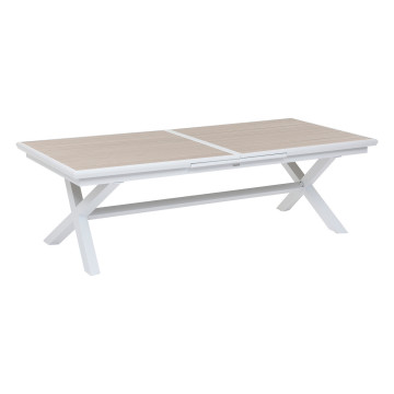 Table extérieure extensible 12p. Axiome lin et blanc Hespéride - Le Dépôt Bailleul