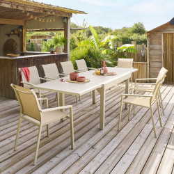 Table rectangulaire extensible Piazza 10 p. graphite Hespéride - Dépôt Bailleul