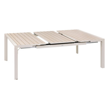 Table de jardin extensible carrée Evasion lin et argile Hespéride - Le Dépôt Bailleul