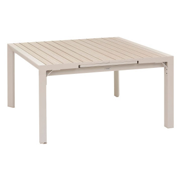 Table de jardin extensible carrée Evasion lin et argile Hespéride - Le Dépôt Bailleul