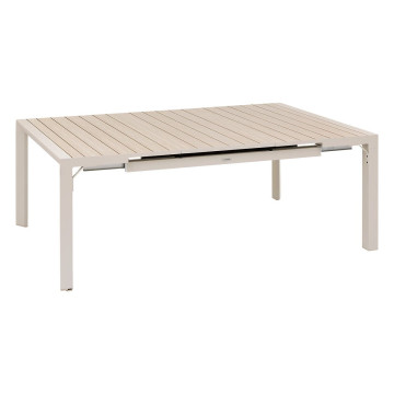 Table de jardin extensible carrée Evasion lin et argile Hespéride - Le Dépôt Bailleul