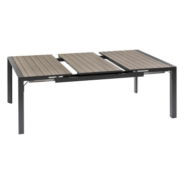 Table de jardin extensible carrée Evasion seigle et graphite Hespéride - Le Dépôt Bailleul