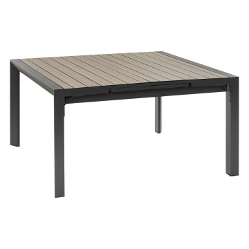 Table de jardin extensible carrée Evasion seigle et graphite Hespéride - Le Dépôt Bailleul