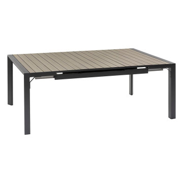Table de jardin extensible carrée Evasion seigle et graphite Hespéride - Le Dépôt Bailleul