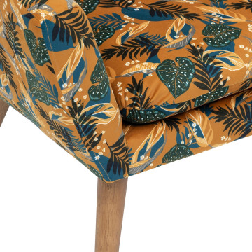 Fauteuil motif jungle ocre Sango Atmosphera - Le Dépôt Bailleul