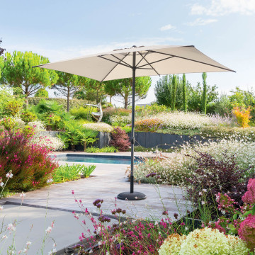 Parasol mat central 2x3 m Loompa blé Hespéride - Le Dépôt Bailleul