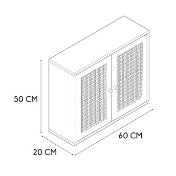 Meuble haut 2 portes cannage Bali - Le Dépôt Bailleul