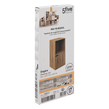 Etagère 2 cases 1 porte Mix coloris naturel 5five - Le Dépôt Bailleul