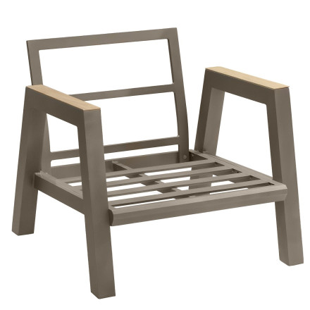 Salon de jardin 5 places Axiome beige et praline Hespéride - Le Dépôt Bailleul