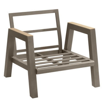 Salon de jardin 5 places Axiome beige et praline Hespéride - Le Dépôt Bailleul