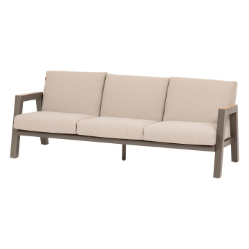 Salon de jardin 5 places Axiome beige et praline Hespéride - Le Dépôt Bailleul