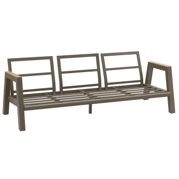 Salon de jardin 5 places Axiome beige et praline Hespéride - Le Dépôt Bailleul