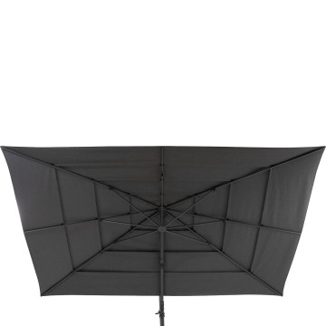 Parasol 4x3 m Melhia multi toiles oléfine anthracite Hespéride - Le Dépôt Bailleul