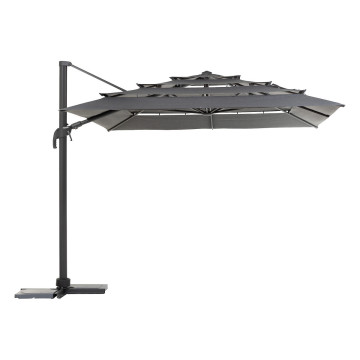 Parasol 4x3 m Melhia multi toiles oléfine anthracite Hespéride - Le Dépôt Bailleul