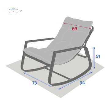 Fauteuil à bascule Felinio gris Hespéride - Le Dépôt Bailleul