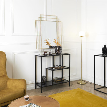 Etagère métal et verre fumé 79,5 cm Edison - Le Dépôt Bailleul