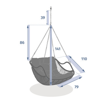 Loveuse à suspendre Gibraltar ardoise Hespéride - Le Dépôt Bailleul