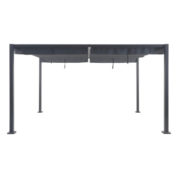 Tonnelle 4 x 3 m aluminium ardoise / graphite Zalya Hespéride - Le Dépôt Bailleul