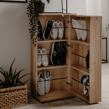 Meuble à chaussures 1 porte Satos naturel - Le Dépôt Bailleul