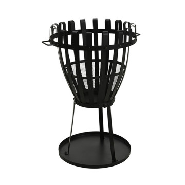 Brasero corbeille métal D54 noir Ambiance - Le Dépôt Bailleul