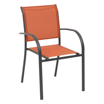 Fauteuil empilable Piazza Hespéride ambre/graphite - Le Dépôt Bailleul