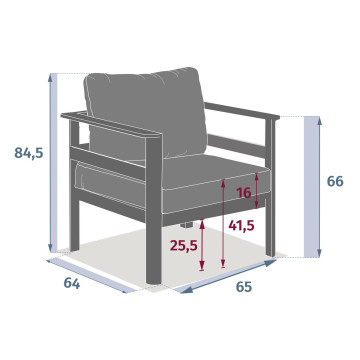 Salon de jardin d'angle Paradize graphite Hespéride - Le Dépôt Bailleul