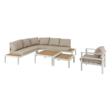 Salon de jardin d'angle Paradize blanc Hespéride - Le Dépôt Bailleul