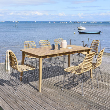 Chaise extérieure Lambada sésame & graphite Hespéride - Le Dépôt Bailleul