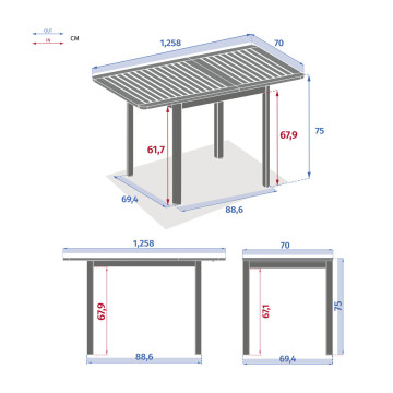 Table extensible Folya bois 4 places graphite Hespéride - Le Dépôt Bailleul