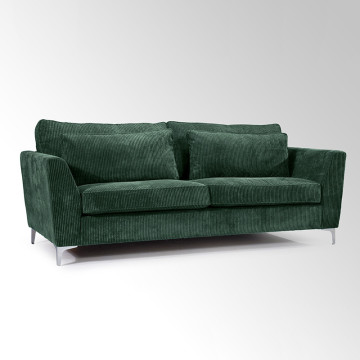 Canapé 3 places Isla velours côtelé vert - Le Dépôt Bailleul