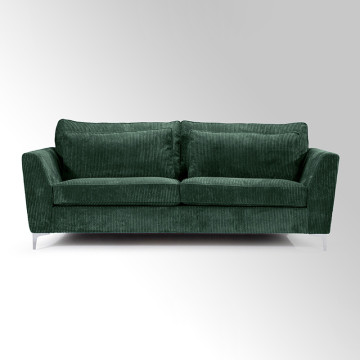 Canapé 3 places Isla velours côtelé vert - Le Dépôt Bailleul