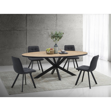 Table à manger ovale 220 cm pieds étoile Lio - Le Dépôt Bailleul