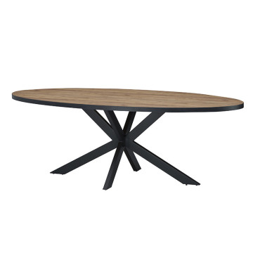 Table à manger ovale 220 cm pieds étoile Lio - Le Dépôt Bailleul