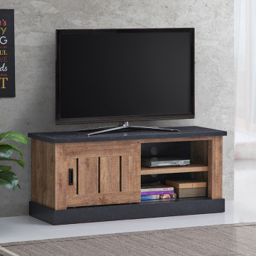 Meuble TV 1 porte coulissante 2 niches Edouard - Le Dépôt Bailleul