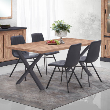 Table à manger pieds en croix 220 cm Edouard - Le Dépôt Bailleul