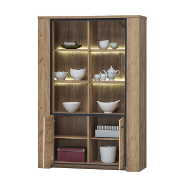 Vitrine 2 portes pleines + 2 portes vitrées Lio - Le Dépôt Bailleul