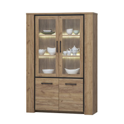 Vitrine 2 portes pleines + 2 portes vitrées Lio - Le Dépôt Bailleul