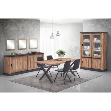 Vitrine 2 + 2 portes coulissantes avec éclairage LED Edouard - Le Dépôt Bailleul