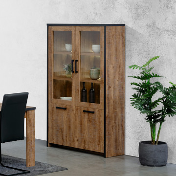 Vitrine 2 pleines + 2 portes vitrées Emie - Le Dépôt Bailleul