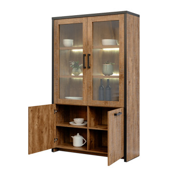 Vitrine 2 pleines + 2 portes vitrées Emie - Le Dépôt Bailleul