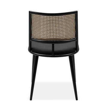 Chaise métal noir dossier cannage Schiller - Le Dépôt Bailleul