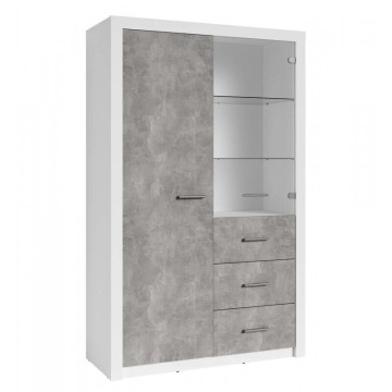 Salle à manger Gent coloris blanc et gris béton - Le Dépôt Bailleul