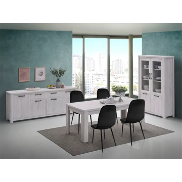 Salle à manger Olivos coloris gris Rome Whitewash - Le Dépôt Bailleul