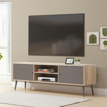 Meuble TV 2 portes 2 niches Scott - Le Dépôt Bailleul