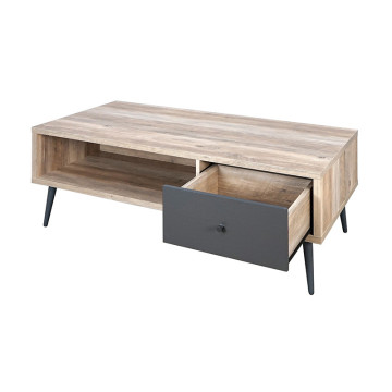 Table basse 1 tiroir 2 niches Scott - Le Dépôt Bailleul